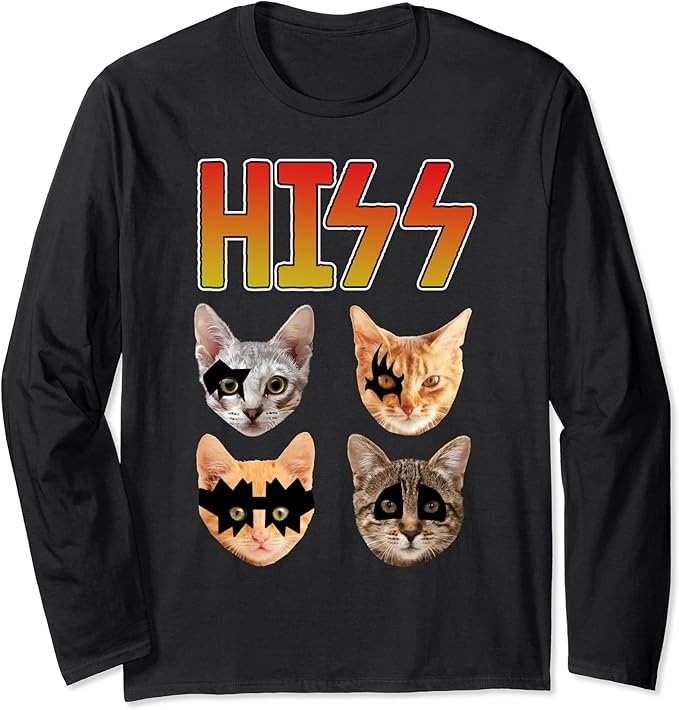 Hiss Cats Long Sleeve TShirt Clothing